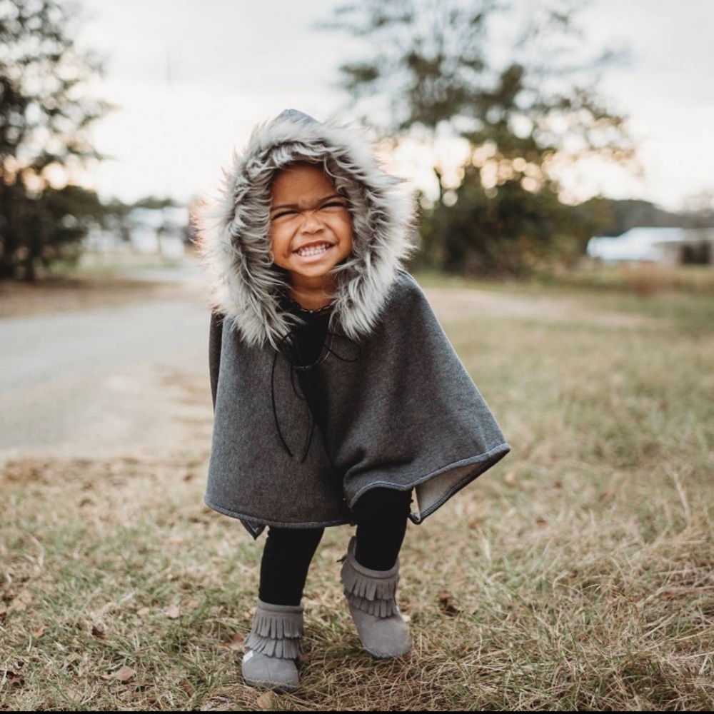 Infant Fringe Gray Boots for Baby Girls